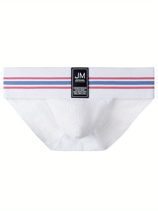 Men's low waist briefs with a striped design, perfect for sports and casual wear.