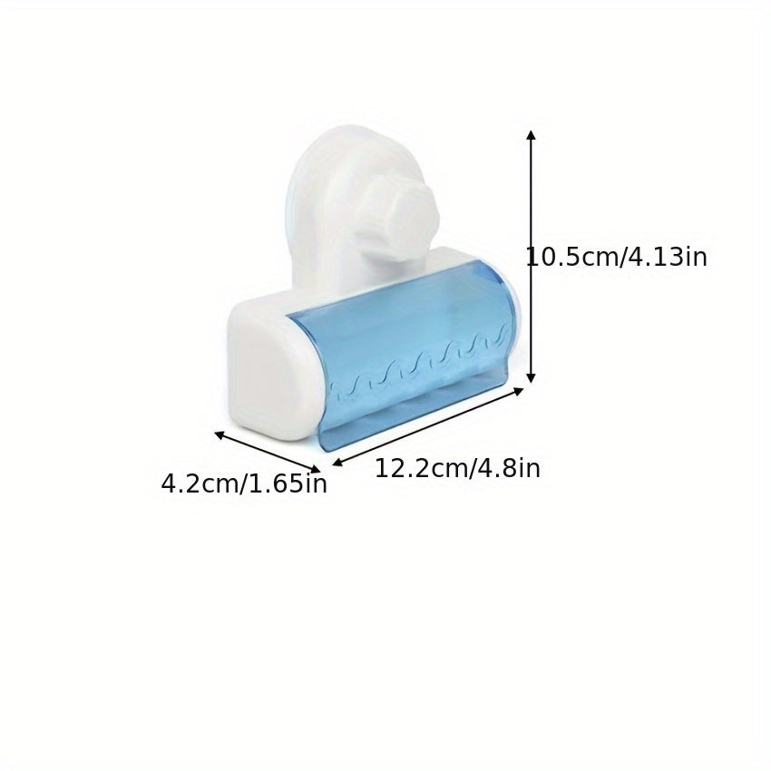 Toothbrush holder with suction cup for wall-mounted storage, with cover and organizer.