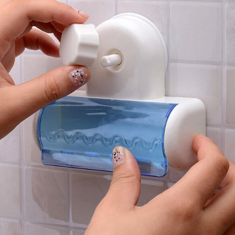 Toothbrush holder with suction cup for wall-mounted storage, with cover and organizer.