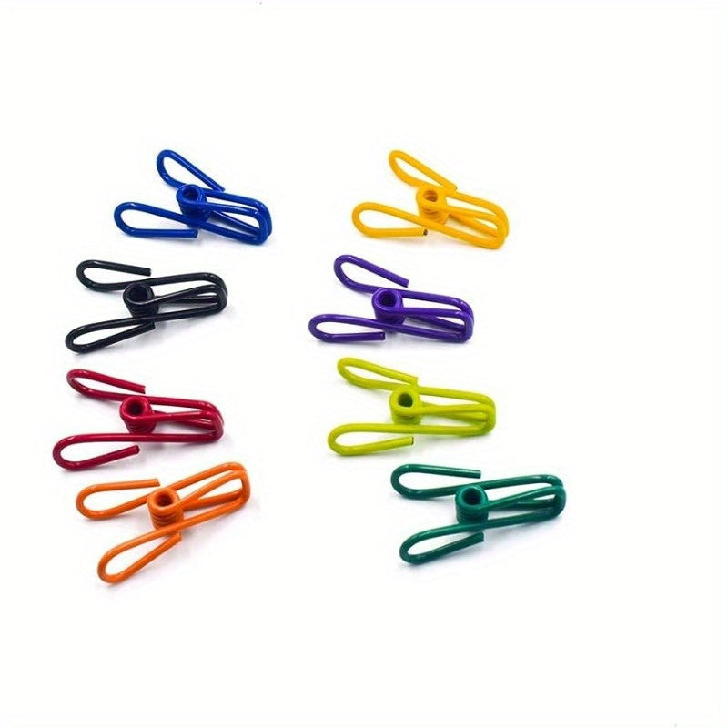 Durable Storage Accessories: Set of 8 Multi-Purpose Steel Clips with PVC Coating for Sealing Food Bags, Chips, and Paper