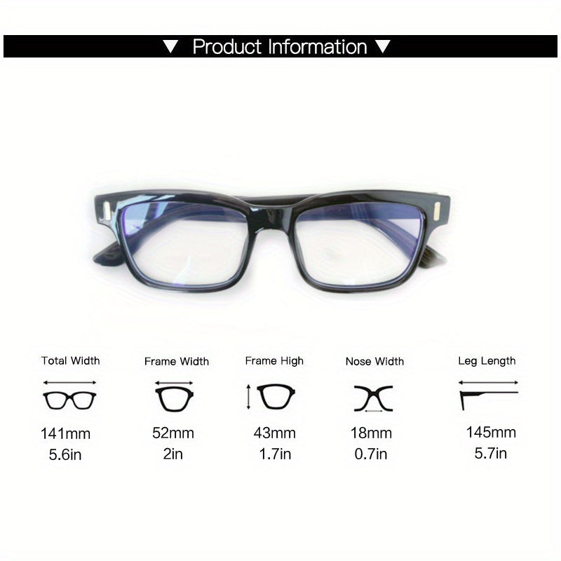 Blue light blocking glasses available for both men and women to reduce eye strain from screens, with a clear lens.