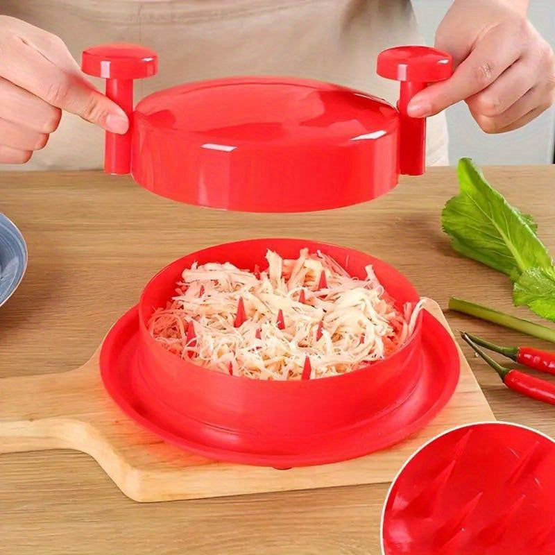 Tool for shredding chicken and other meats - 1 piece. Features handles and non-skid base. Also suitable for pork and beef.