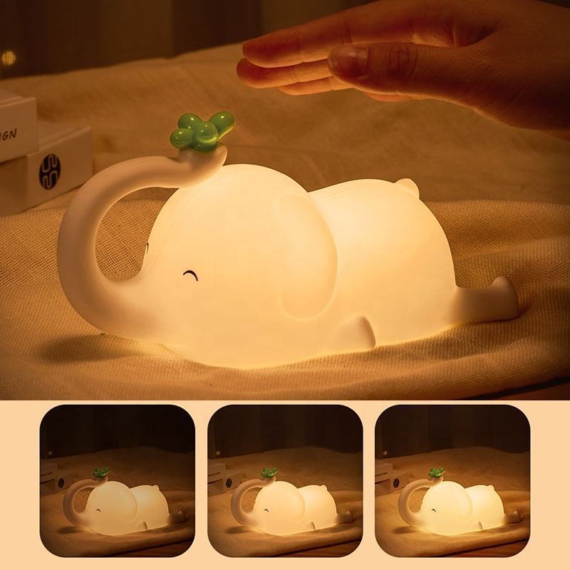 Elephant-shaped Night Light with USB Rechargeable Function, Soft Silicone Lamp Ideal for Sleeping, Convenient Portable Design with Induction Feature, Perfect for Hotel Use.