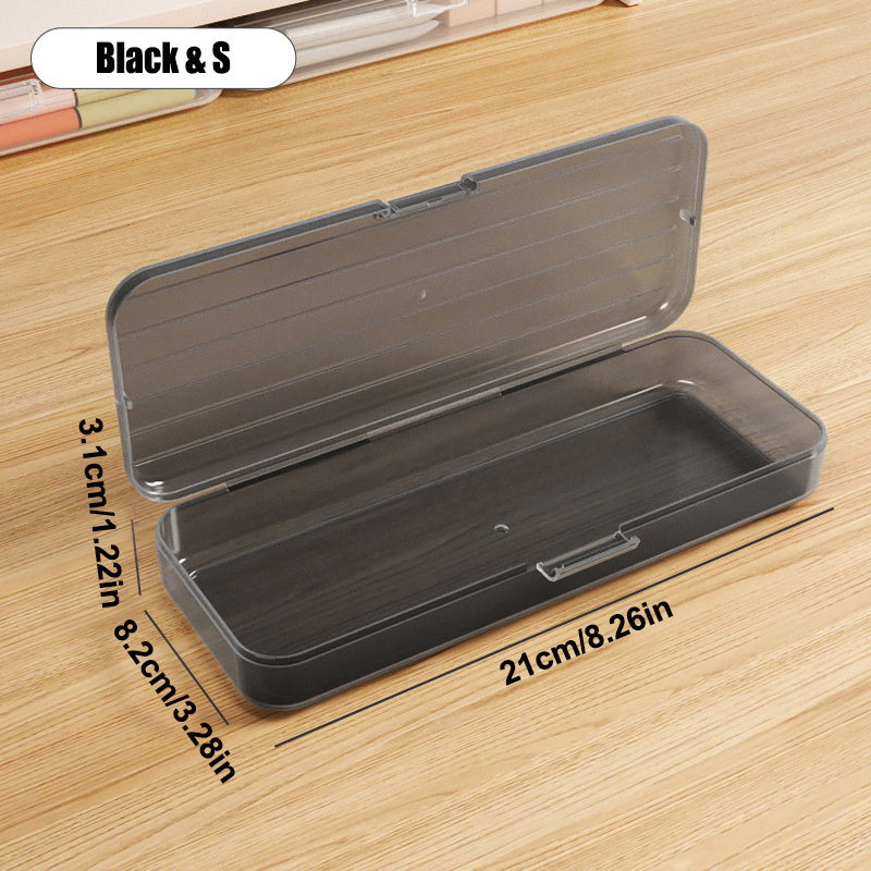 1pc Plastic Transparent Multipurpose Storage Box for organizing pens, pencils, markers, erasers, tape, stickers, and beads in homes, schools, and offices.