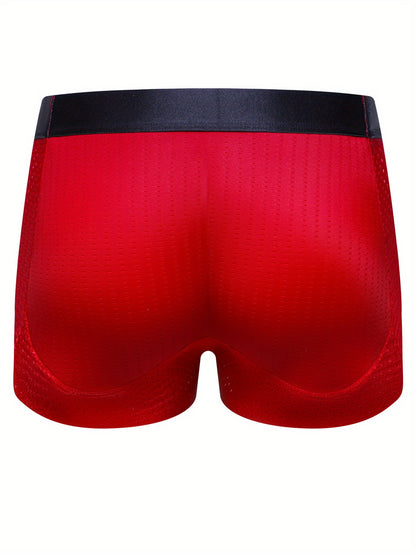 Men's breathable boxer briefs for gym, with butt shaping feature.