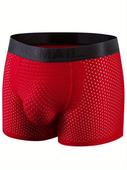 Men's breathable boxer briefs for gym, with butt shaping feature.