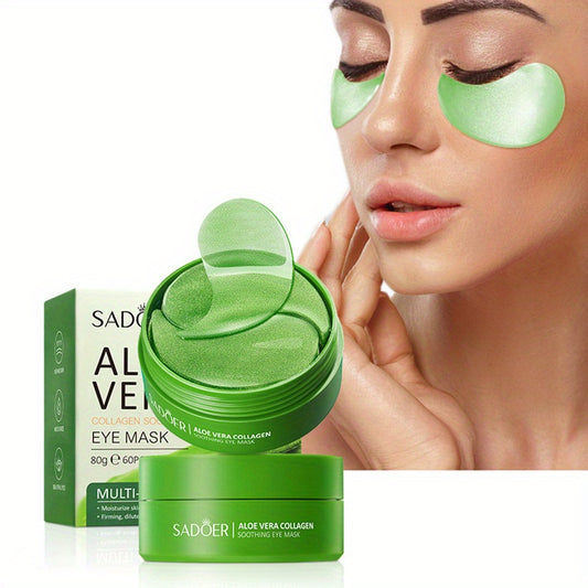 Aloe Vera Collagen Eye Mask: 60pcs/Box, Moisturizing and Firming