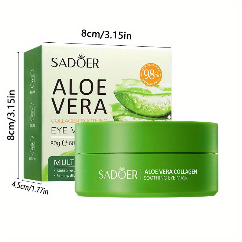 Aloe Vera Collagen Eye Mask: 60pcs/Box, Moisturizing and Firming