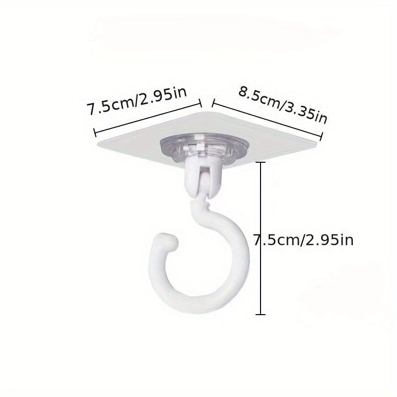 Swivel Ceiling Hooks for versatile hanging - No drilling needed. Ideal for plants, towels, coats, and more. Can be used as auxiliary or wall hook.