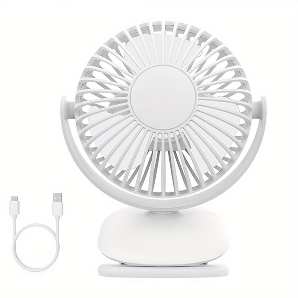 Get your hands on the 1pc Bubble Planet Desktop Clip Fan with a low noise level of 16 decibels. This USB charging fan provides 3D circulation wind, making it perfect for personal use in dormitories. A must-have for the summer, this small fan is essential