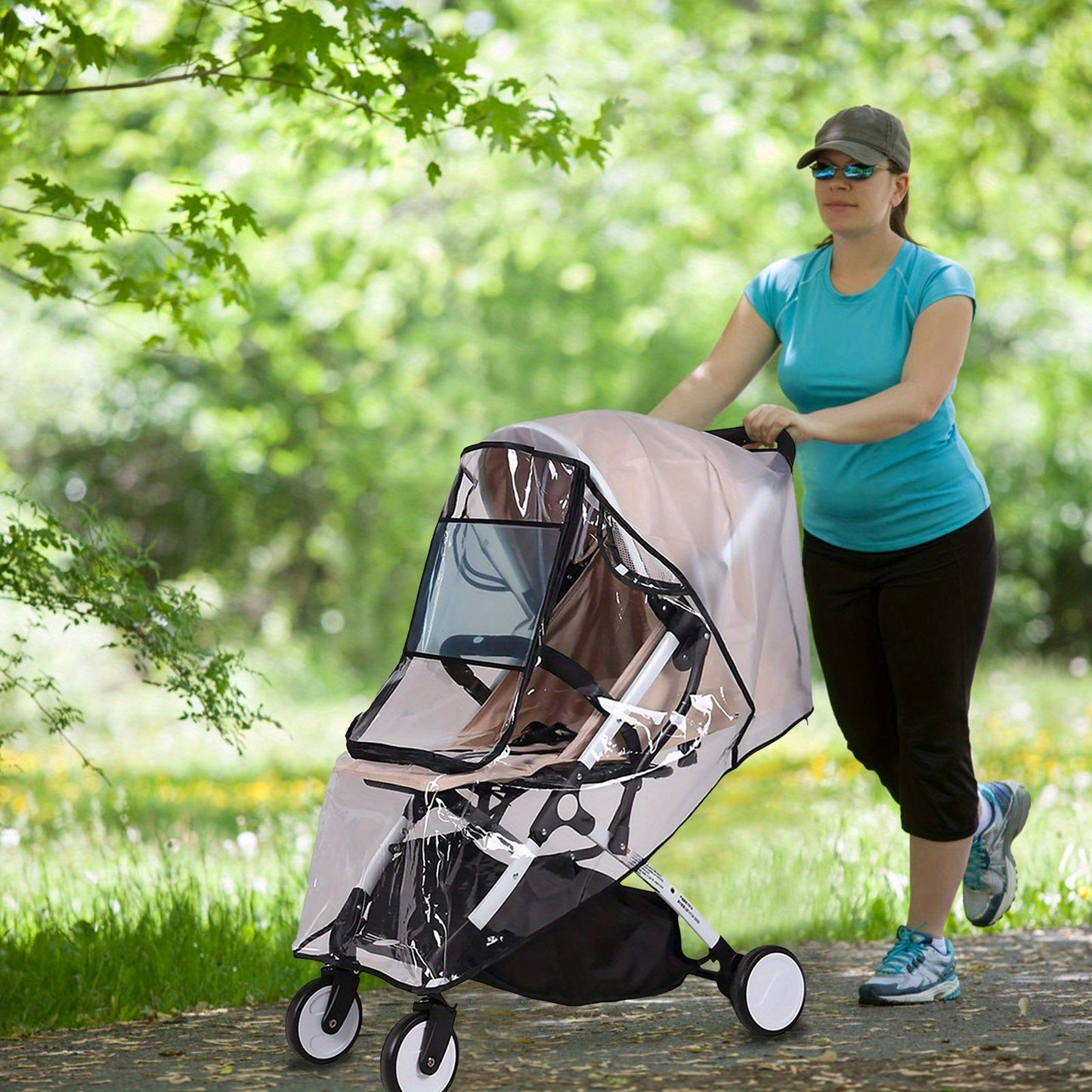 Protect your pushchair with this universal rain cover. Made from transparent material with a zip for easy access, this water resistant cover is durable and perfect for keeping your pram stroller shielded from wind, dust, and weather. Ideal for stroller