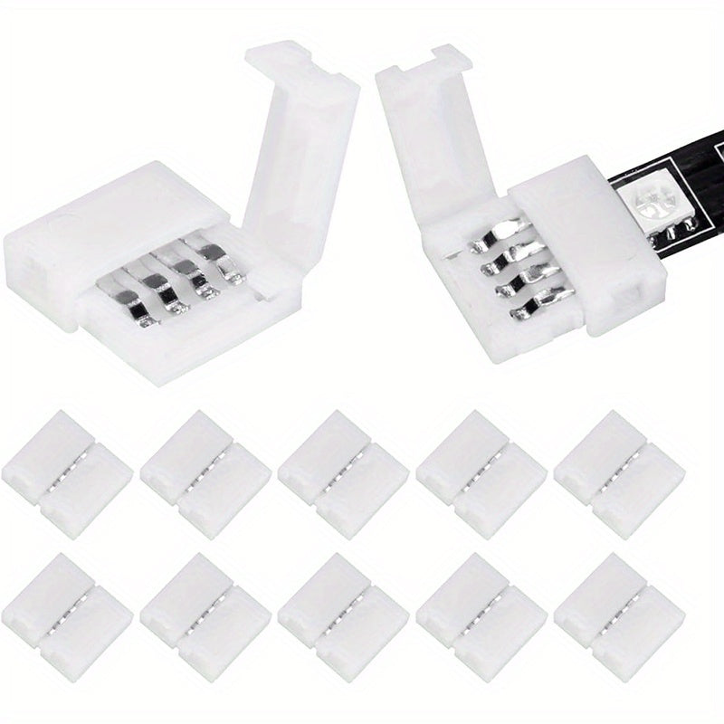 10mm LED strip lights with various shapes and connectors, including a wireless no-welding option and a terminal extension.