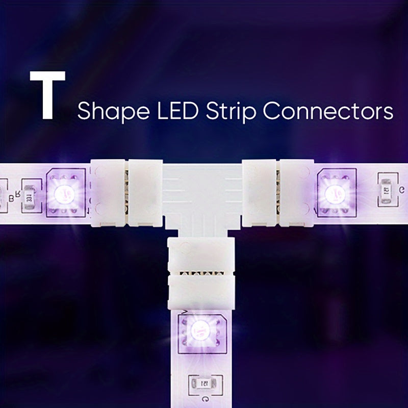 10mm LED strip lights with various shapes and connectors, including a wireless no-welding option and a terminal extension.