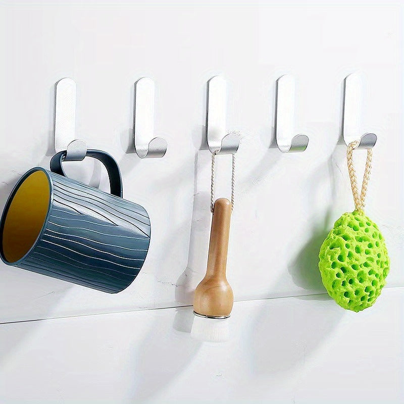 6 adhesive wall hooks for organizing keys, clothes, towels, and more!