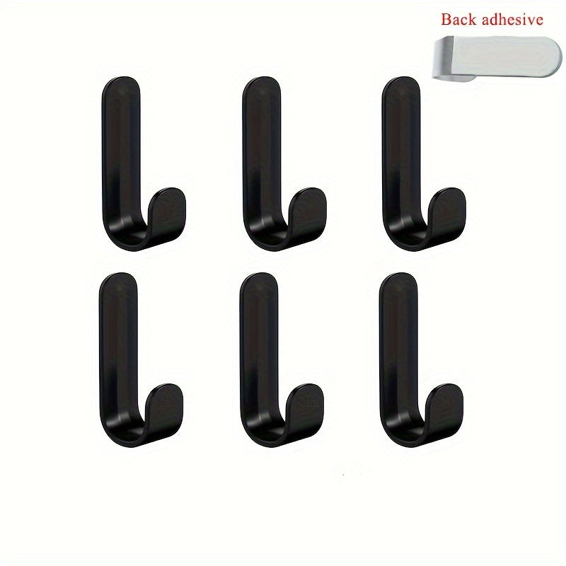 6 adhesive wall hooks for organizing keys, clothes, towels, and more!