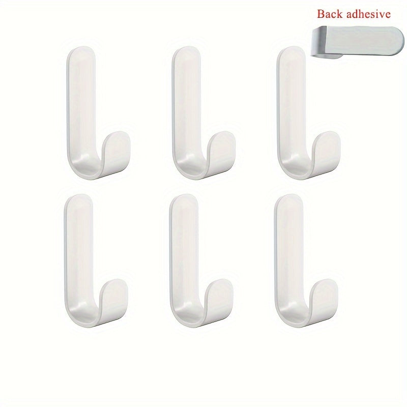 6 adhesive wall hooks for organizing keys, clothes, towels, and more!