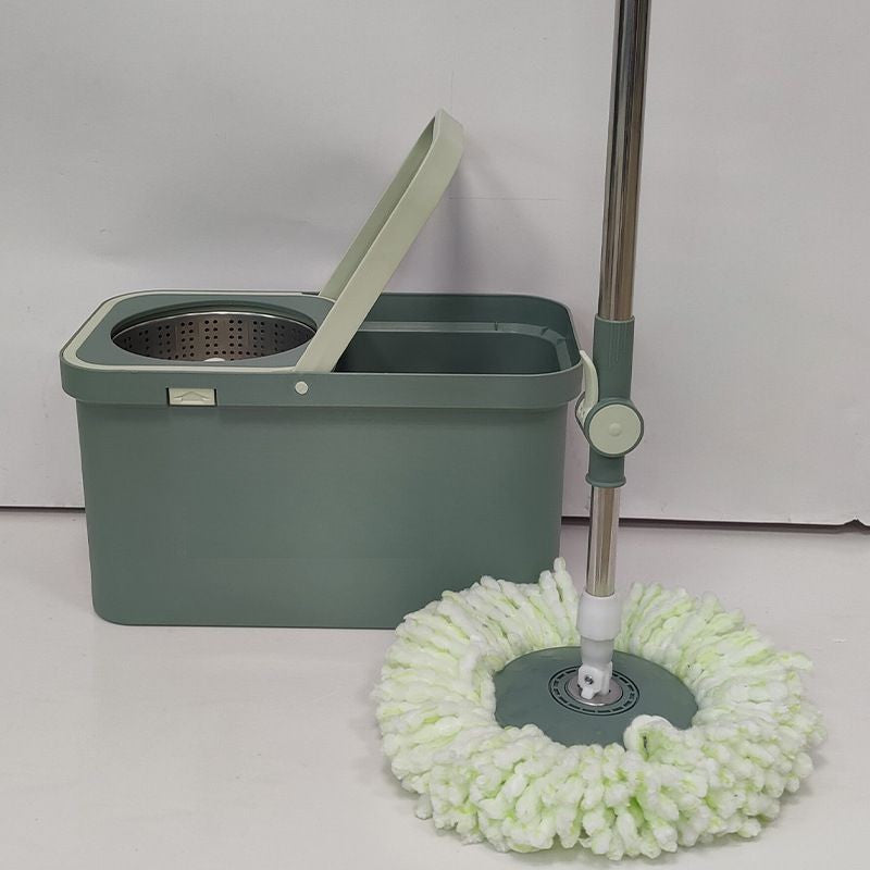 Household Spin Mop and Bucket Set with 2 Mop Cloths - A Rotating Floor Mop for Hands-free Cleaning. Ideal for Home, Kitchen, Bathroom Floors. Can be used for Dust Removal, Dry and Wet Cleaning. Essential Cleaning Supplies for Every Home.