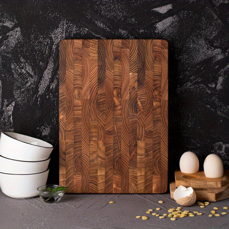 High-Quality Teak Wood Cutting Board - 2.49cm Thickness, Convenient Stand-Up Design for Storage, Ideal for Chopping Fruits & Steaks, Safe and Essential Addition to Your Kitchen