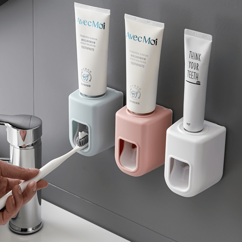 Automatic toothpaste dispenser for wall mounting. Simplifies toothpaste usage in the bathroom.