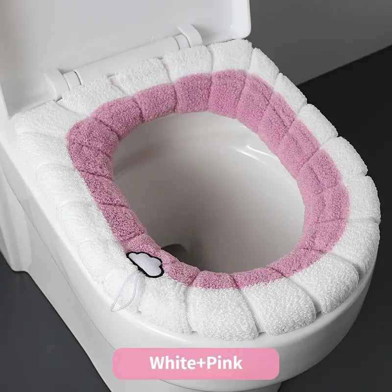 Withdrawable knitted toilet seat cushion, washable and warm.