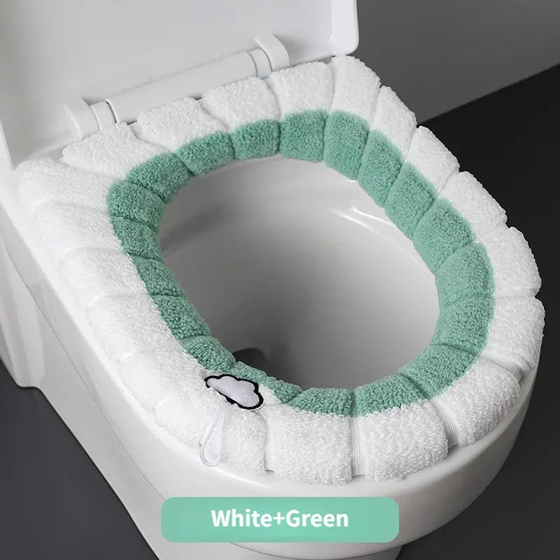 Withdrawable knitted toilet seat cushion, washable and warm.