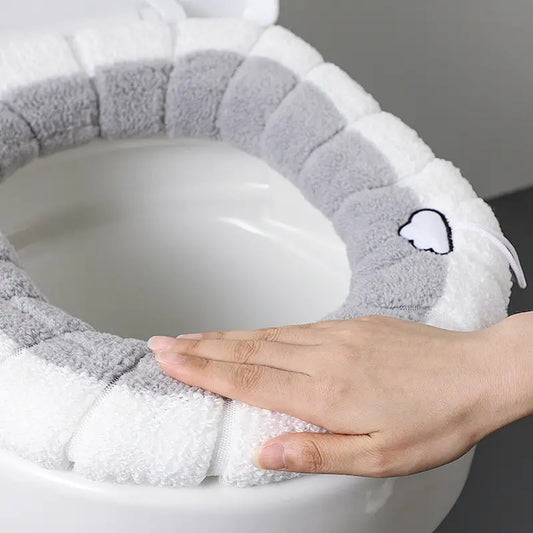 Withdrawable knitted toilet seat cushion, washable and warm.