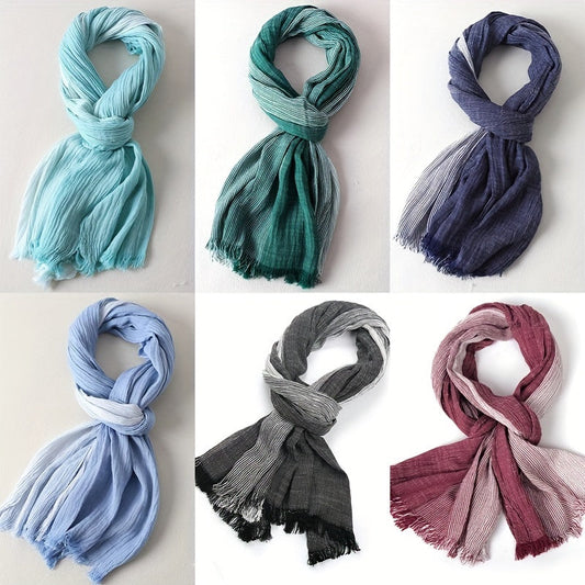 Retro British Elegant scarf for men in light color and linen material, perfect for spring, autumn, and winter seasons.