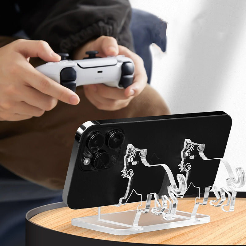 Acrylic phone stand featuring the zodiac animal design, perfect for holding your phone while live streaming or displaying books on your desktop. Cute, creative, and multifunctional.