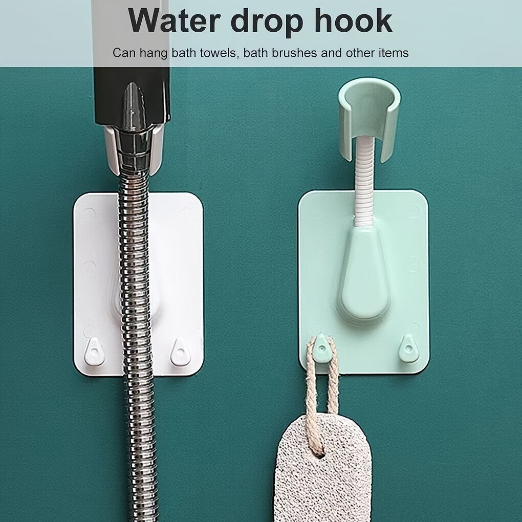 360° Rotating Shower Head Holder with Double Hooks, Adjustable Nozzle Bracket for Shower, Bathroom Accessories.