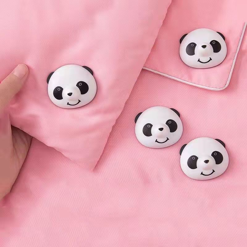 Set of 8 Panda Quilt Retainer Clips - Secure Anti-slip Buckles for Bedding - Perfect for Sofa Cushions and Quilt Covers