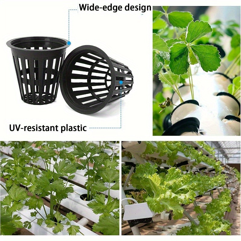 50pcs Heavy Duty 5.08cm Net Pots for Hydroponics - Reusable UV Resistant Mesh Cups with Slotted Design for Tower Gardens, Cloning Machines & Aeroponic Systems