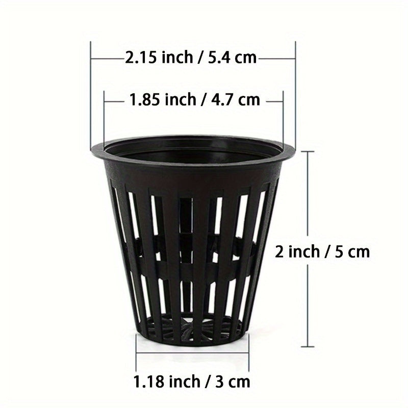 50pcs Heavy Duty 5.08cm Net Pots for Hydroponics - Reusable UV Resistant Mesh Cups with Slotted Design for Tower Gardens, Cloning Machines & Aeroponic Systems