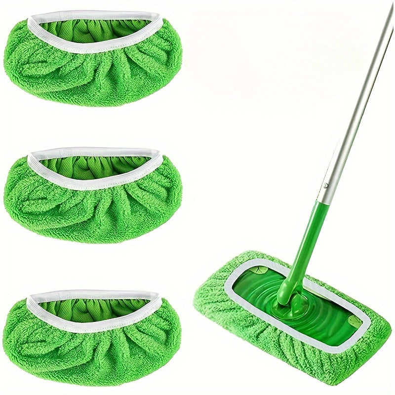 3 pieces of microfiber cleaning mop replacement pads, suitable for flat floor mops. These washable and durable replacement pads can be used for wet or dry cleaning and are easy to clean. Perfect for all your cleaning needs, whether at home or for school