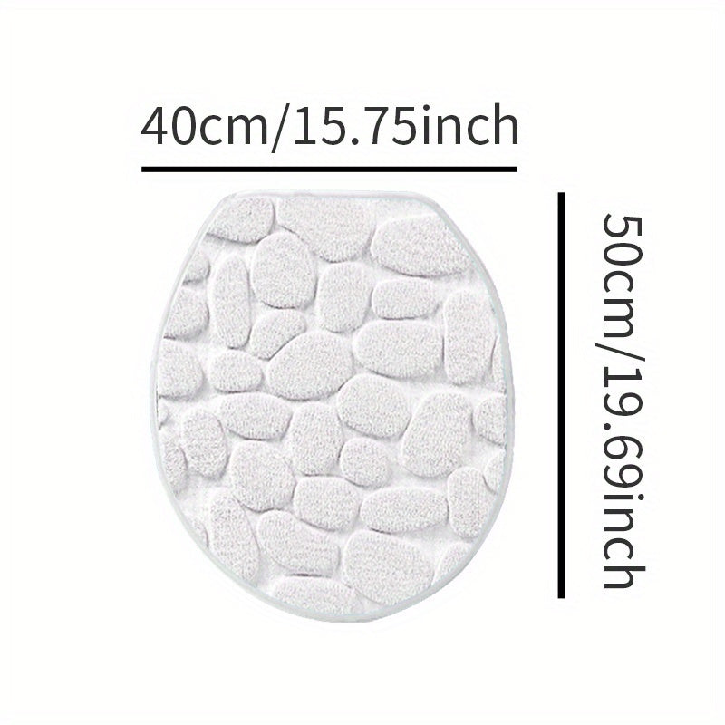 Soft and Non-Slip Cobblestone Pattern Bath Rug with Quick Dry Technology - Water Absorbent Shower Mat for Home Bathroom. Made of Machine Washable Polyester for Easy Cleaning. Perfect Bathroom Accessory and Decor Piece.