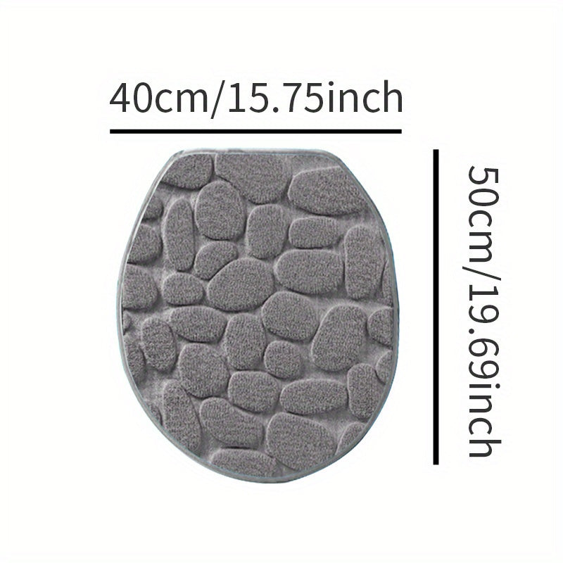 Soft and Non-Slip Cobblestone Pattern Bath Rug with Quick Dry Technology - Water Absorbent Shower Mat for Home Bathroom. Made of Machine Washable Polyester for Easy Cleaning. Perfect Bathroom Accessory and Decor Piece.