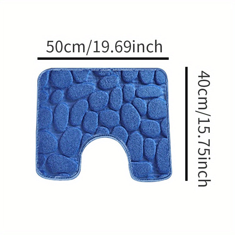 Soft and Non-Slip Cobblestone Pattern Bath Rug with Quick Dry Technology - Water Absorbent Shower Mat for Home Bathroom. Made of Machine Washable Polyester for Easy Cleaning. Perfect Bathroom Accessory and Decor Piece.