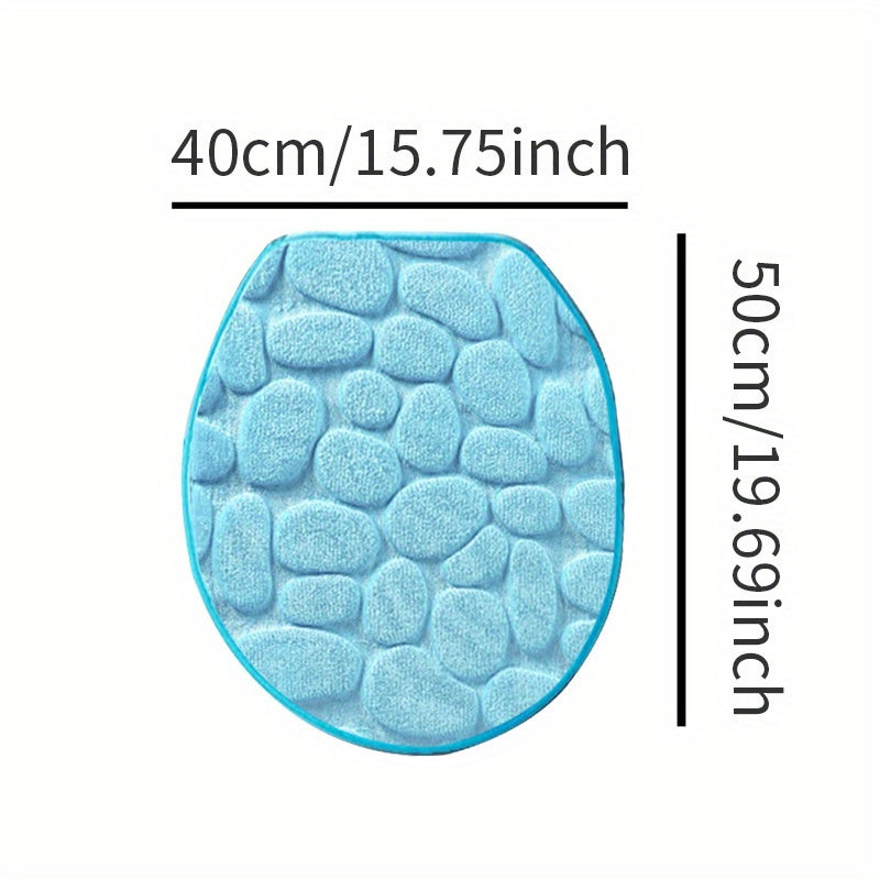 Soft and Non-Slip Cobblestone Pattern Bath Rug with Quick Dry Technology - Water Absorbent Shower Mat for Home Bathroom. Made of Machine Washable Polyester for Easy Cleaning. Perfect Bathroom Accessory and Decor Piece.