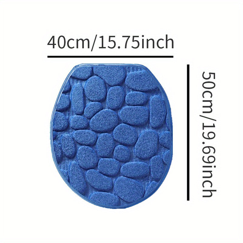 Soft and Non-Slip Cobblestone Pattern Bath Rug with Quick Dry Technology - Water Absorbent Shower Mat for Home Bathroom. Made of Machine Washable Polyester for Easy Cleaning. Perfect Bathroom Accessory and Decor Piece.