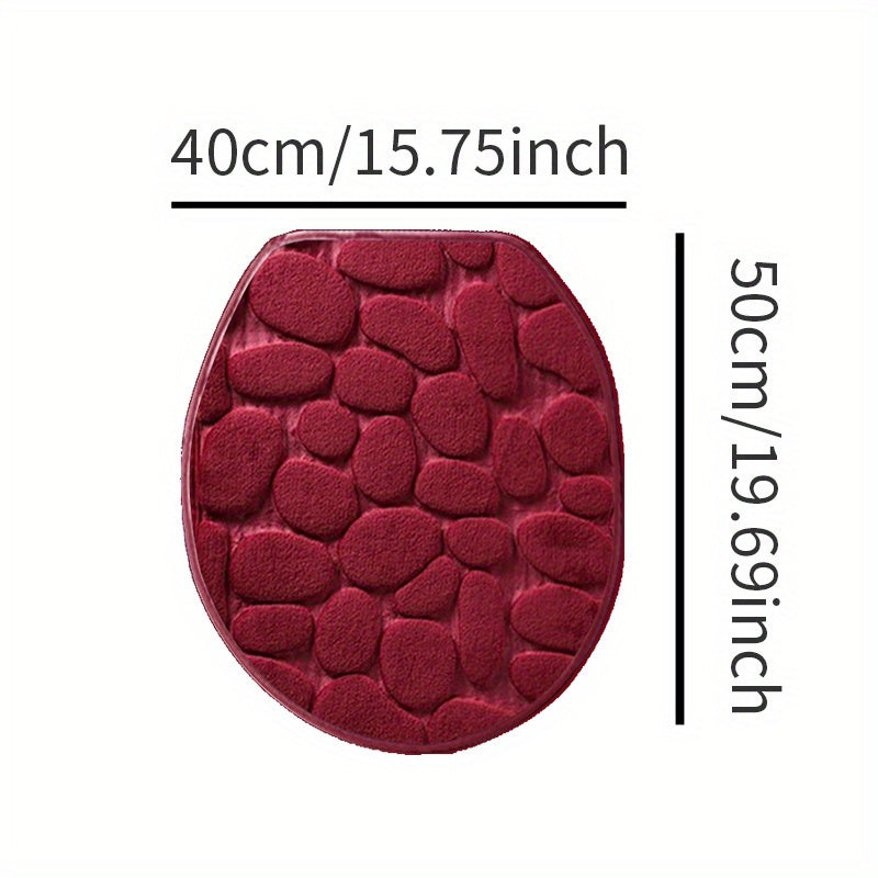 Soft and Non-Slip Cobblestone Pattern Bath Rug with Quick Dry Technology - Water Absorbent Shower Mat for Home Bathroom. Made of Machine Washable Polyester for Easy Cleaning. Perfect Bathroom Accessory and Decor Piece.