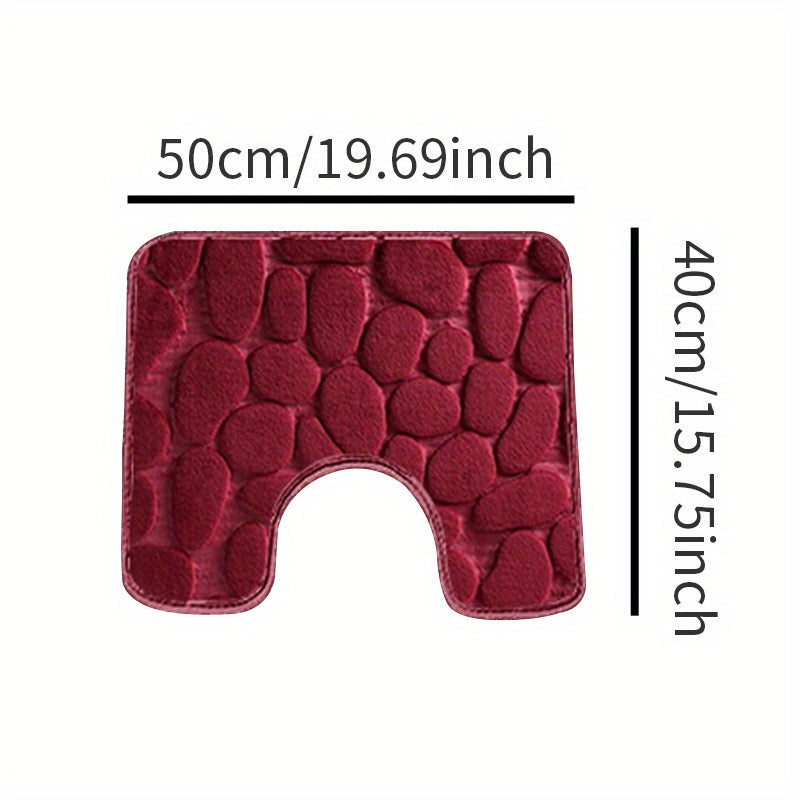 Soft and Non-Slip Cobblestone Pattern Bath Rug with Quick Dry Technology - Water Absorbent Shower Mat for Home Bathroom. Made of Machine Washable Polyester for Easy Cleaning. Perfect Bathroom Accessory and Decor Piece.