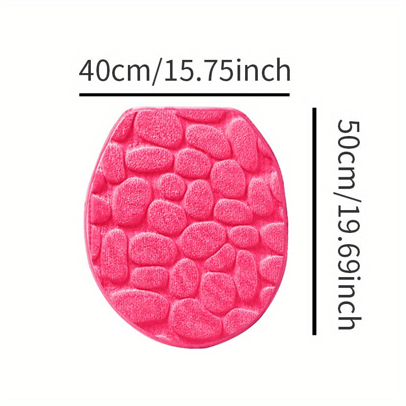 Soft and Non-Slip Cobblestone Pattern Bath Rug with Quick Dry Technology - Water Absorbent Shower Mat for Home Bathroom. Made of Machine Washable Polyester for Easy Cleaning. Perfect Bathroom Accessory and Decor Piece.