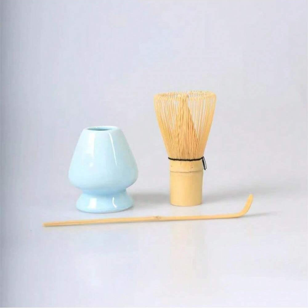 Complete Matcha Set with Bamboo Whisk, Teaspoon, Ceramic Bowl - Ideal for Tea Enthusiasts, Traditional Tea Making, and Perfect Gifts