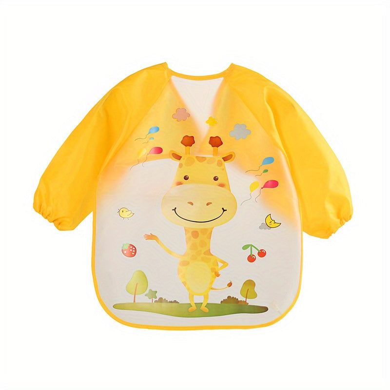 Adorable Waterproof Apron with Long Sleeves, Perfect for Art Activities and Feeding Time, Ideal Gift for Christmas, Halloween, Thanksgiving, New Year's, or Valentine's Day