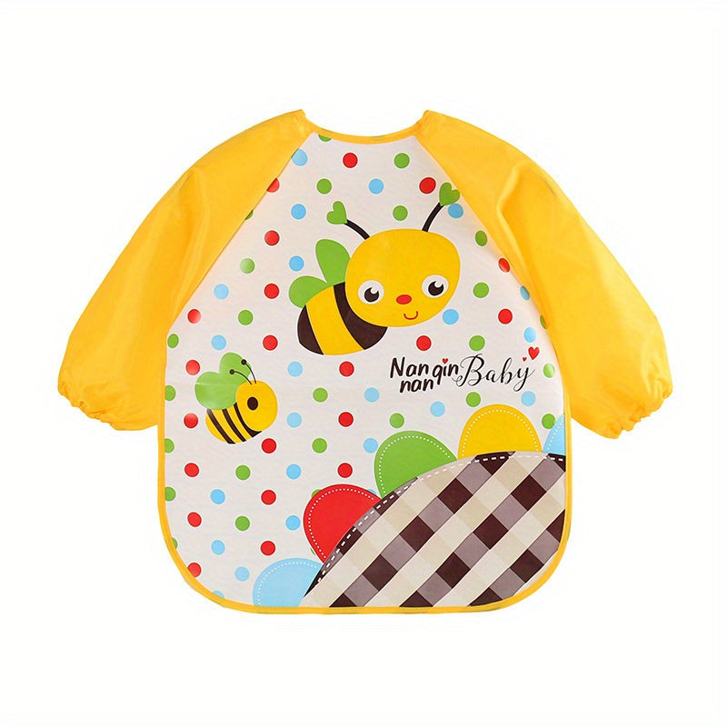 Adorable Waterproof Apron with Long Sleeves, Perfect for Art Activities and Feeding Time, Ideal Gift for Christmas, Halloween, Thanksgiving, New Year's, or Valentine's Day