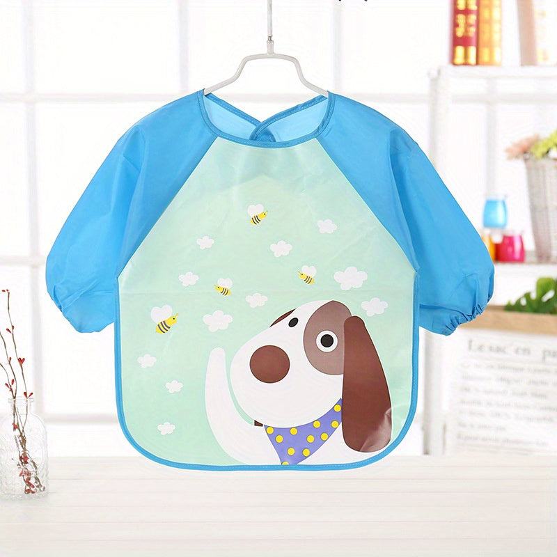 Adorable Waterproof Apron with Long Sleeves, Perfect for Art Activities and Feeding Time, Ideal Gift for Christmas, Halloween, Thanksgiving, New Year's, or Valentine's Day