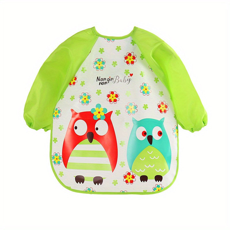 Adorable Waterproof Apron with Long Sleeves, Perfect for Art Activities and Feeding Time, Ideal Gift for Christmas, Halloween, Thanksgiving, New Year's, or Valentine's Day