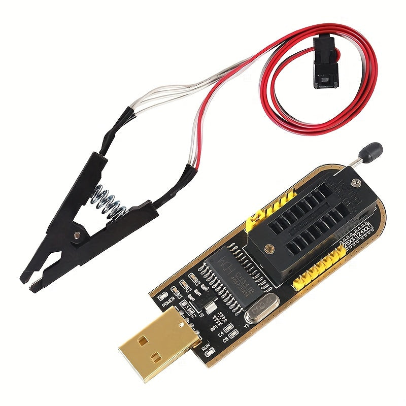 CH341A USB Programmer with SOP8 SOIC8 Test Clip for BIOS chips in 24/25 series.