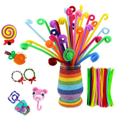 Wholesale package of 100 colorful twist rods made of super dense, encrypted wool.