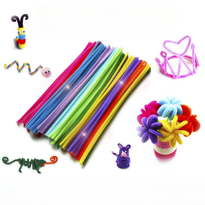 Wholesale package of 100 colorful twist rods made of super dense, encrypted wool.