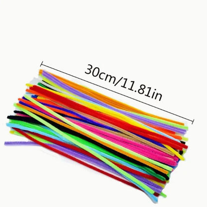 Wholesale package of 100 colorful twist rods made of super dense, encrypted wool.